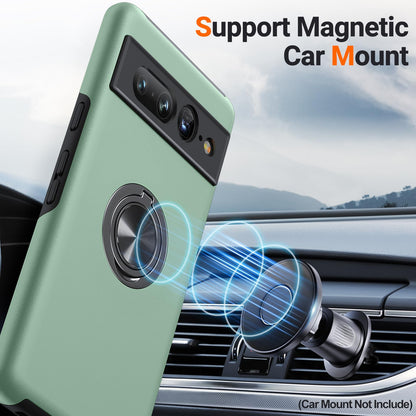 Google Pixel 7 Pro Phone Case with Stand Magnetic Car Mount Support Shockproof Bumper – Green