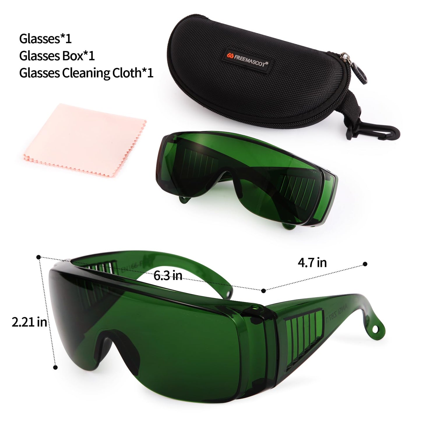 IPL Protective Glasses 200–2000nm Eye Safety for Laser/Tanning – Green
