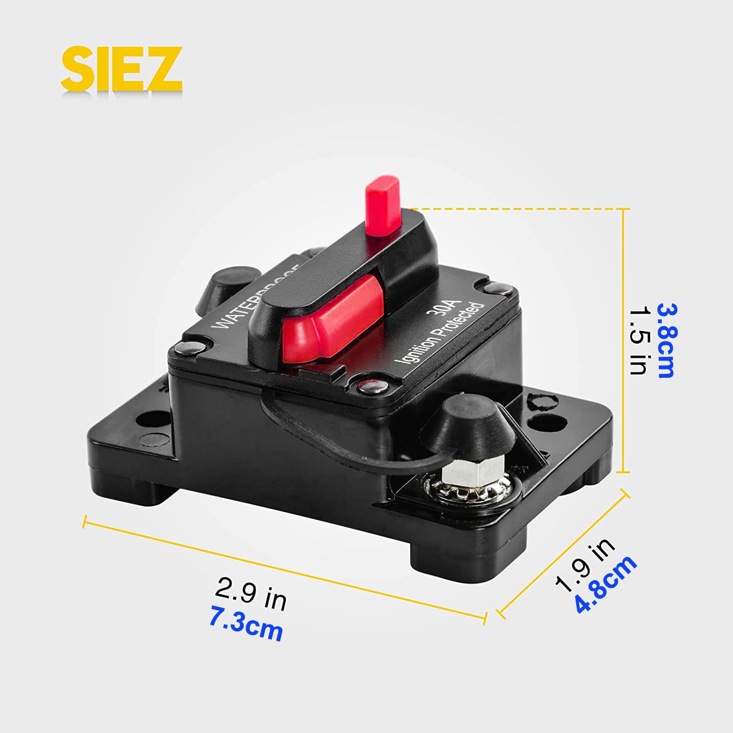 Gebildet 12V-42VDC (300A) Circuit Breaker 300Amp with Manual Reset Waterproof Inline Fuse Inverter for Marine Trolling Motor