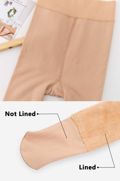 Women's Winter Tights Fleece-Lined Elastic Waistband One Size Plus – Black
