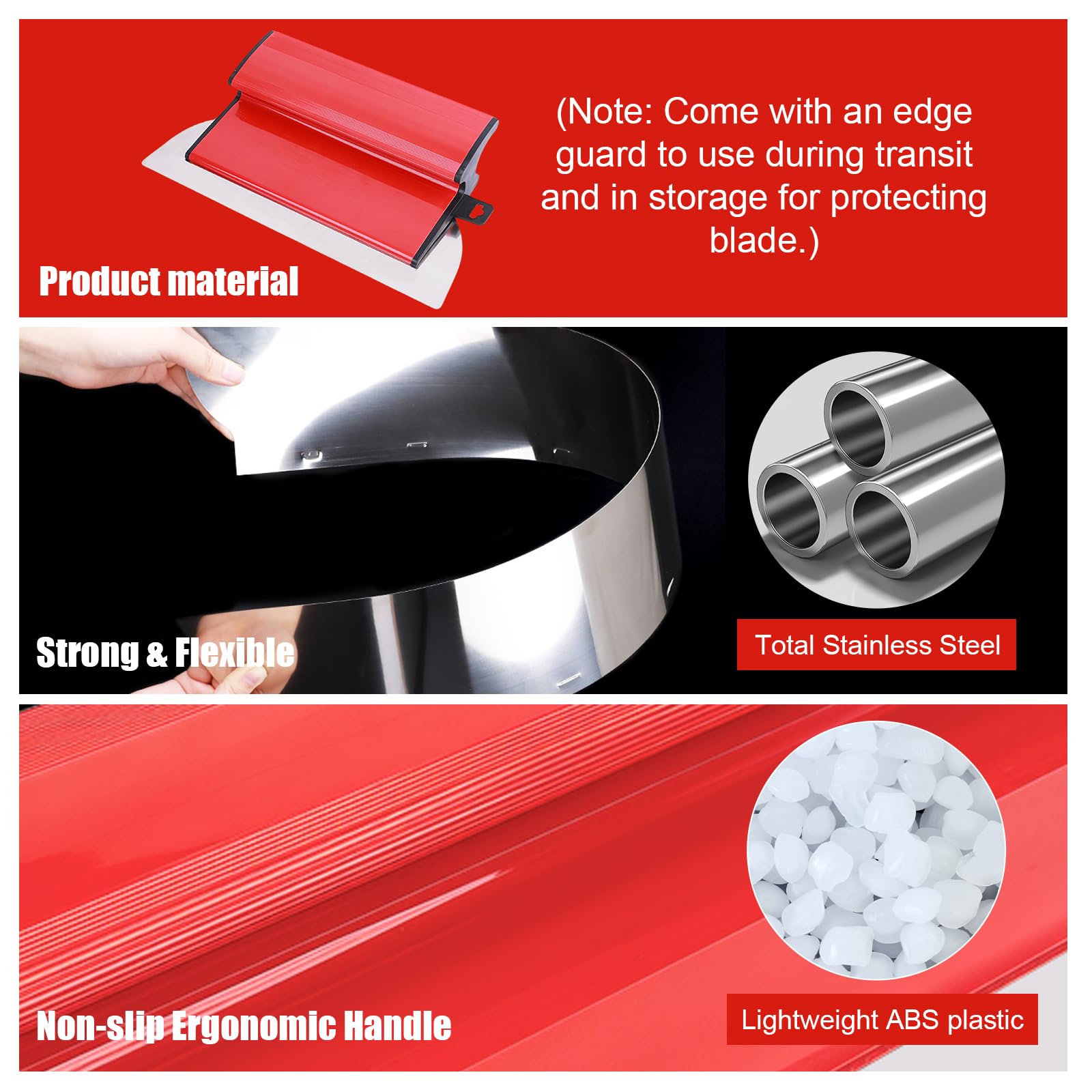 Spatula Set Stainless Steel Ergonomic 25cm & 40cm – Ideal for Large Wall Work Areas