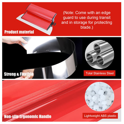 Spatula Set Stainless Steel Ergonomic 25cm & 40cm – Ideal for Large Wall Work Areas