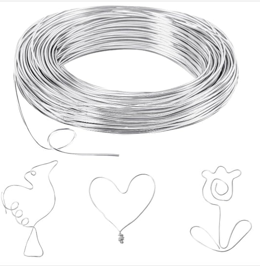 Stainless Steel Jewelry Wire 0.9mm x 50m Soft Flexible for Crafts – Silver
