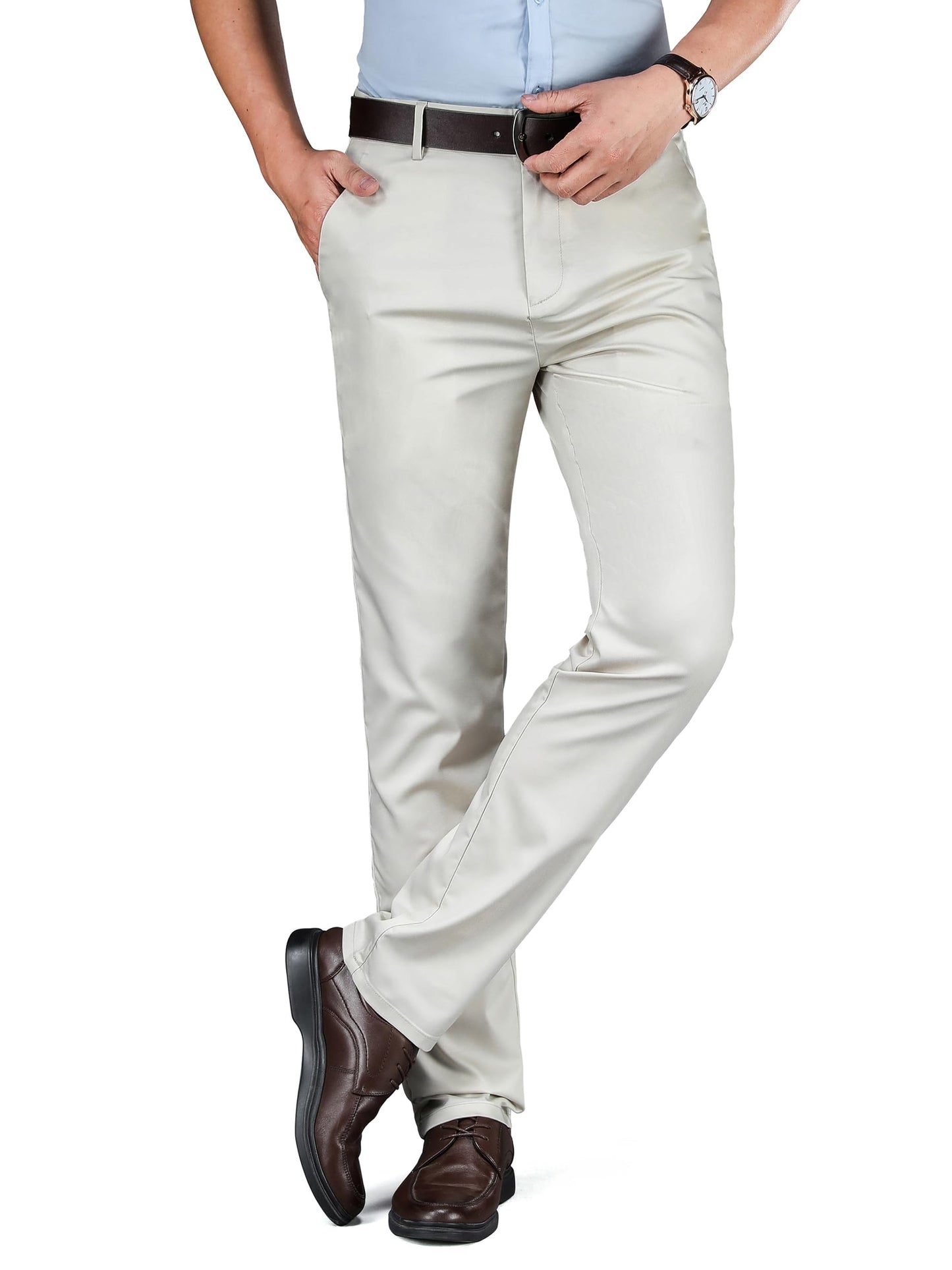 Men’s Lightweight Summer Trousers Stretch Bamboo-Linen Blend – Various