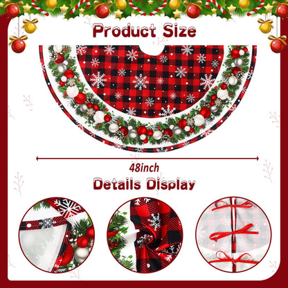 Christmas Tree Skirt 120cm Round Base for Holiday Party Decorations – Bell