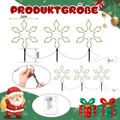 LED Snowflake Garden Stake with Timer Decorative Lighting – White