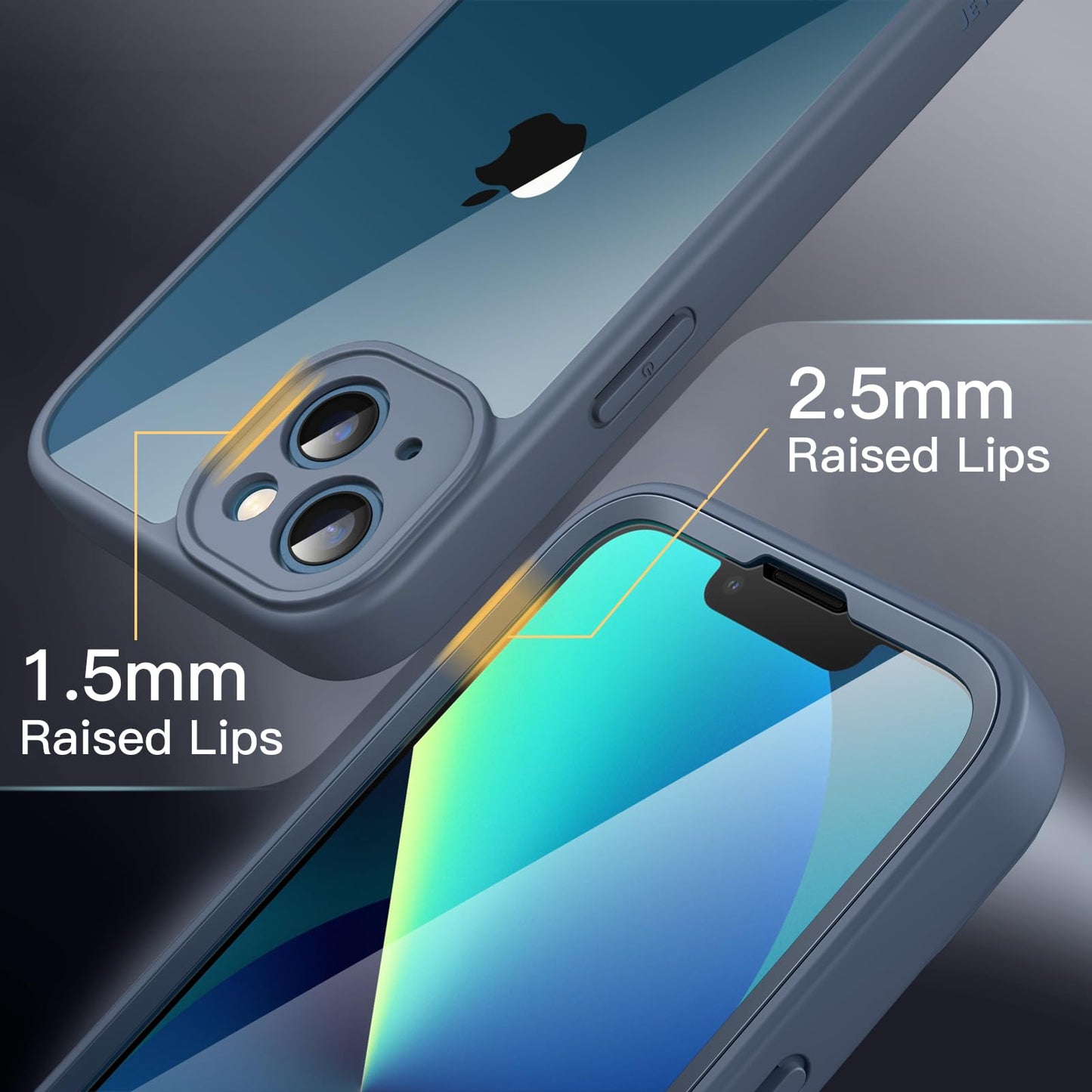 JETech Case for iPhone 13 6.1 inch with Built-in Tempered Glass Screen Protector, 360 Degree Full Body Heavy Duty Protection,