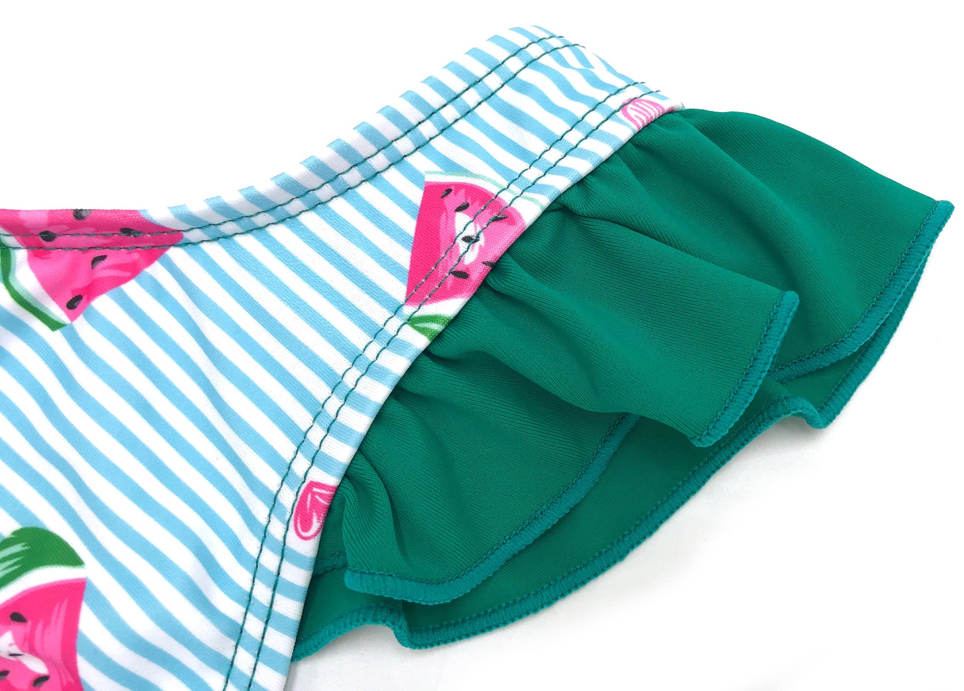 Girls' One-Piece Swimsuit with Headband Ruffled Printed Cute Swimwear for 2-7 Years – Watermelon 2-3 Years