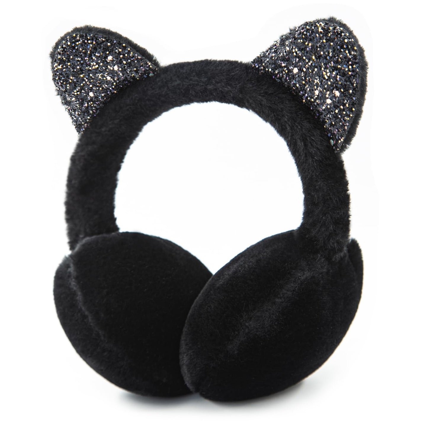 Ear Muffs for Girls Soft Plush Adjustable Warmers – Winter Black