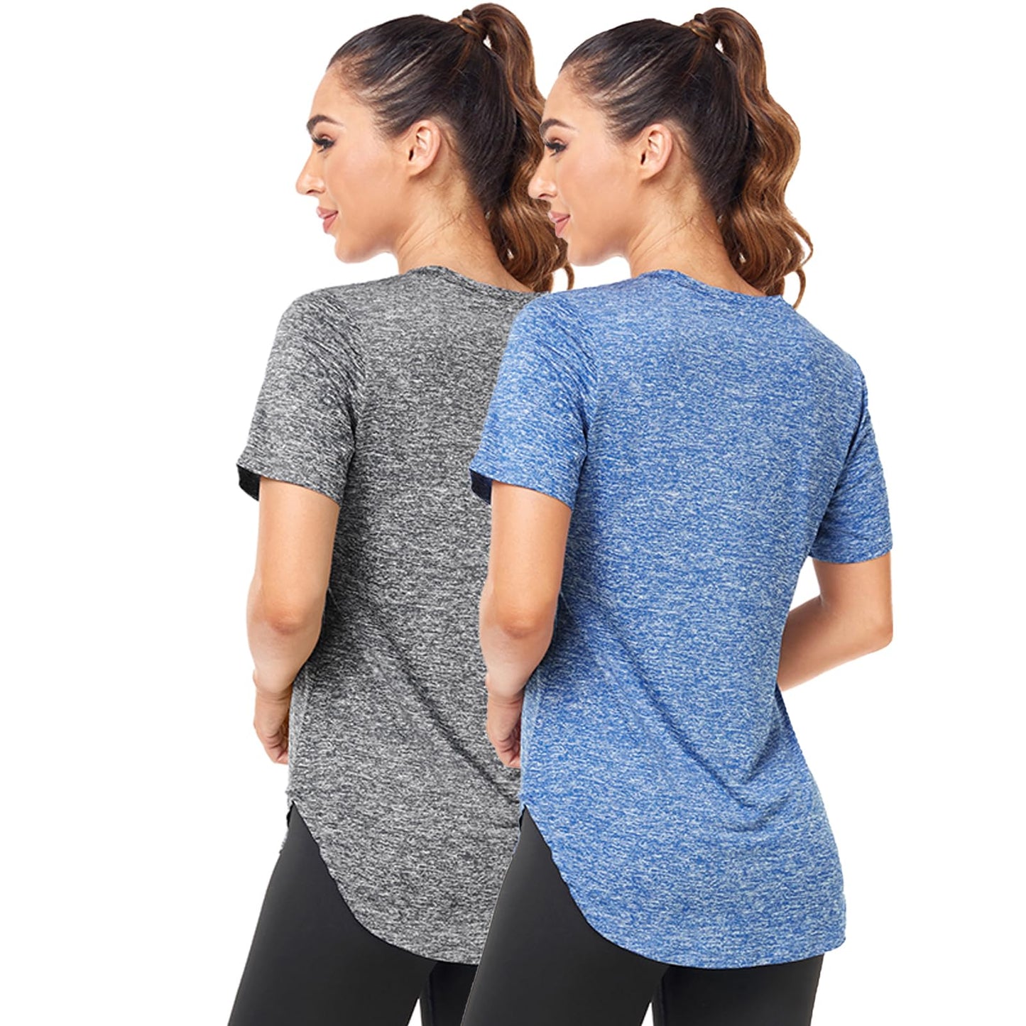 Women's V-Neck Sport T-Shirt Short Sleeve Running Workout Gym Yoga – Various