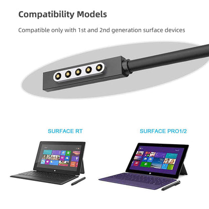 USB C Charging Cable for Surface RT & Pro 1 2 (Black, 1.8 Feet), works with 15V/3A 45W USB-C Charger Compatible with