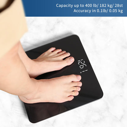 Vitafit Digital Bathroom Scale, High Accuracy, LED Display, Step-On Function, 182 kg Capacity, 3 x AAA Batteries Included,