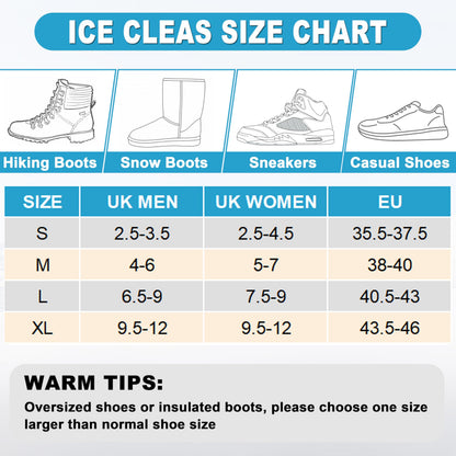 Ice Grips Shoe Spikes Anti-Slip Metal Crampons for Boots – One Size