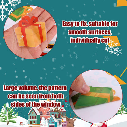 6 Sheets Christmas Window Decorations, Double-Sided Christmas Window Stickers for Glass Windows Static Clings Christmas