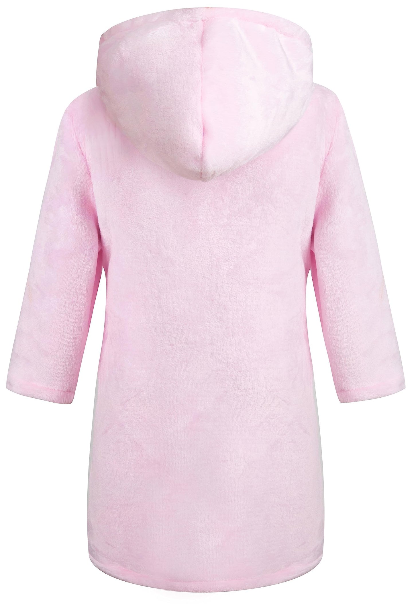Children's Hooded Coral Fleece Bathrobe Cozy Toddler Hoodie Robe – Pink 4-5 yrs