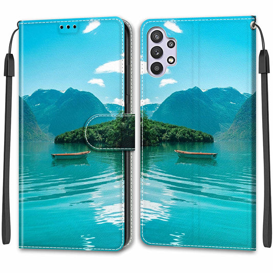 Samsung Galaxy A32 5G Premium Leather Flip Wallet Case Magnetic Closure Card Slot Stand Function – Black
