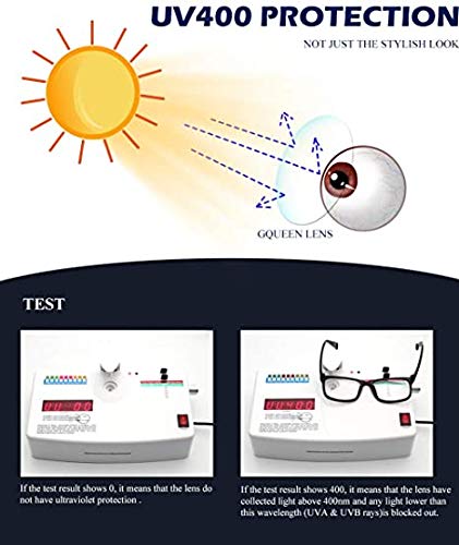 GQUEEN Glasses Without Prescription Fake Glasses Nerd Glasses Women Men UV400,PO2