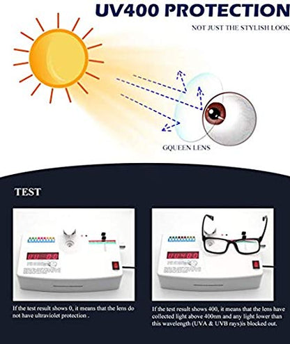GQUEEN Glasses Without Prescription Fake Glasses Nerd Glasses Women Men UV400,PO2