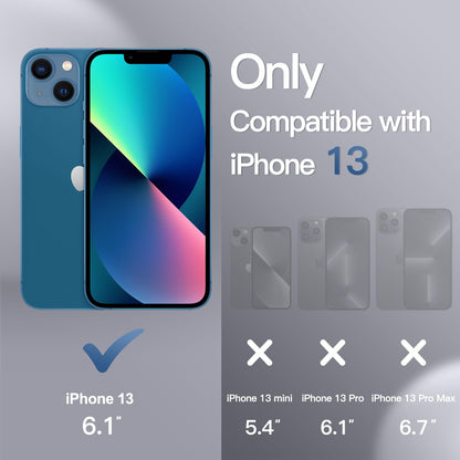 JETech Case for iPhone 13 6.1 inch with Built-in Tempered Glass Screen Protector, 360 Degree Full Body Heavy Duty Protection,