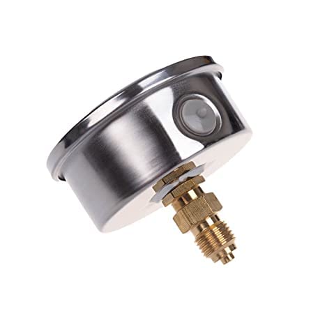 Glycerin pressure gauge axial connection, IP65 stainless steel 63 mm with rear connector, 1/4 glycerin (0-160 bar)