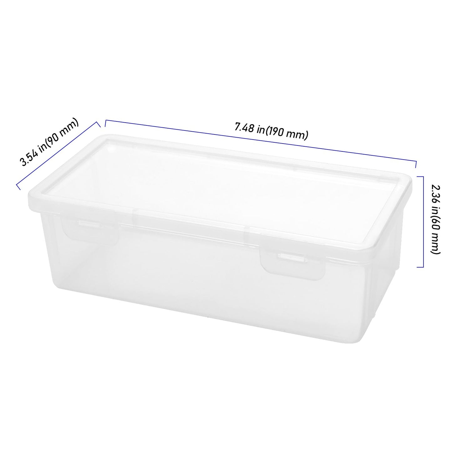 Plastic Stackable Pencil Boxes 8-Pack Transparent 19x9x6cm with Lid – Clear