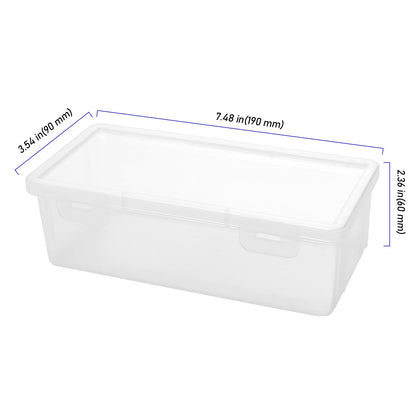 Plastic Stackable Pencil Boxes 8-Pack Transparent 19x9x6cm with Lid – Clear