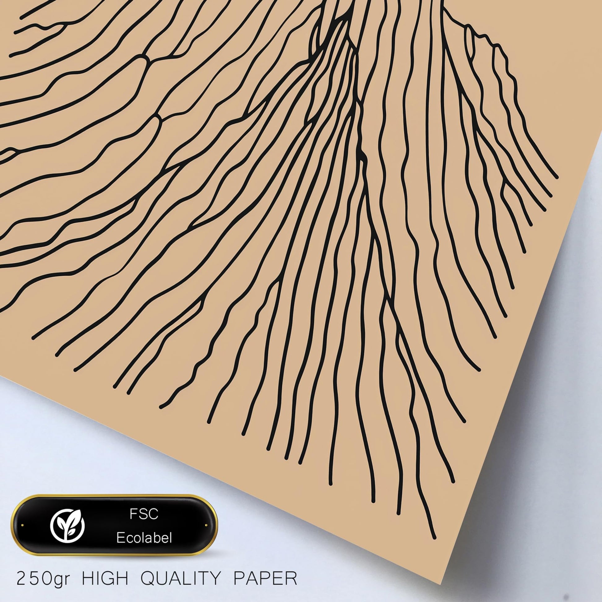 Set of 6 Geometric Mountain Posters A3 & A4 Frameless – Vintage Earth Tones
