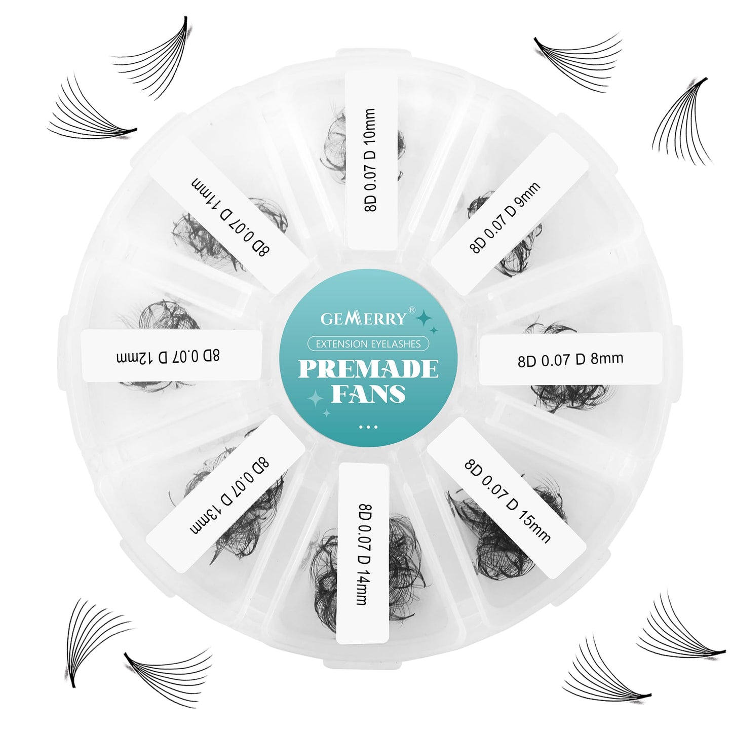 Pre-made Fan Eyelash Extensions 8D 8-15mm Mix D Curl 500pcs – Black