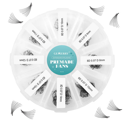 Pre-made Fan Eyelash Extensions 8D 8-15mm Mix D Curl 500pcs – Black