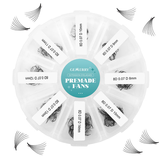 Pre-made Fan Eyelash Extensions 8D 8-15mm Mix D Curl 500pcs – Black