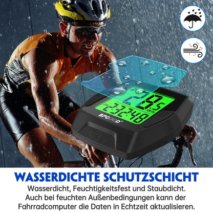 SPGOOD Wireless Bike Computer, 21 Functions, IP54 Waterproof with Backlit Display, Automatic Start/Stop & Automatic Memory,