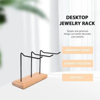 YARNOW Iron Jewelry Stand Minimalist Display for Earrings and Necklaces – 21x16x8 cm