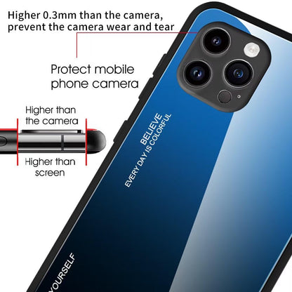 Xiaomi 15T Pro Gradient Glass Back Phone Case Anti-Drop Anti-Scratch – Blue/Black