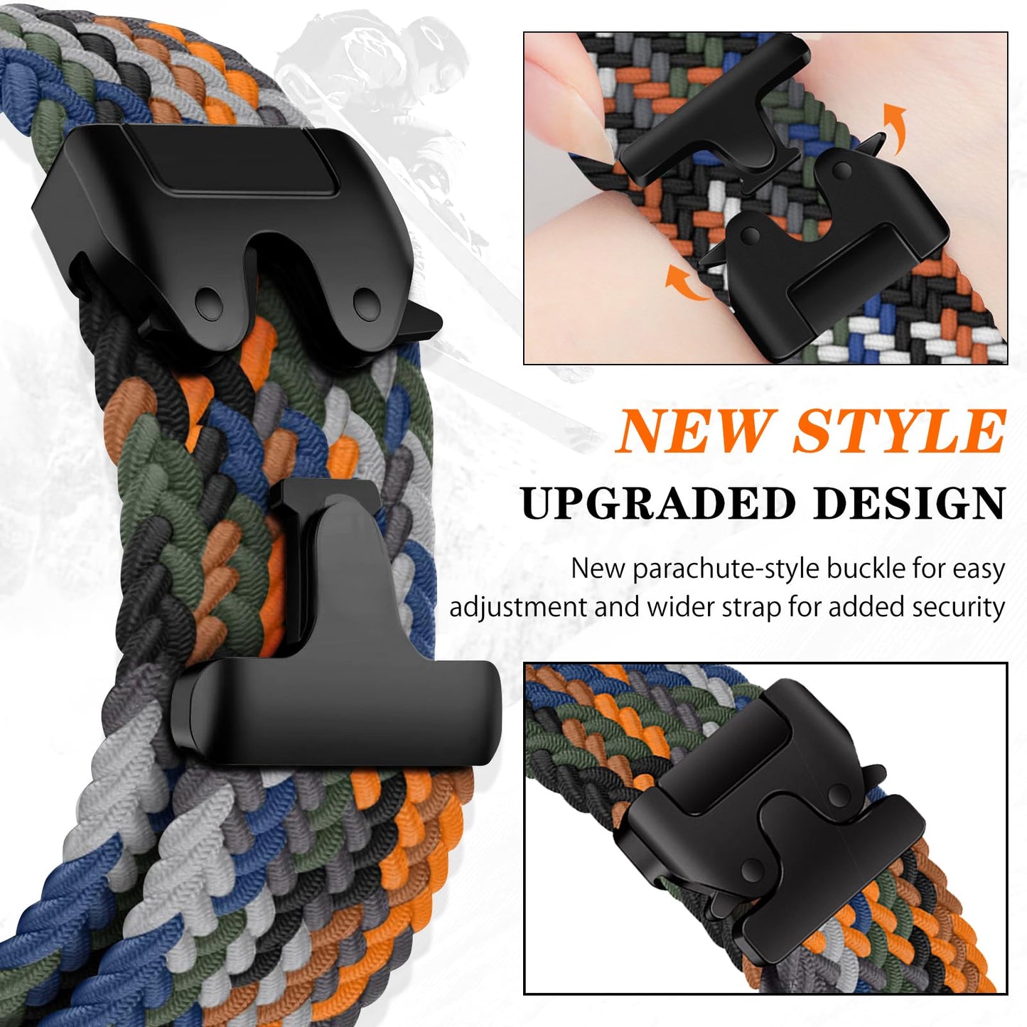 Garmin 20mm QuickFit Nylon Braided Watch Band Compatible Fenix/Epix/Instinct – Camouflage 20mm