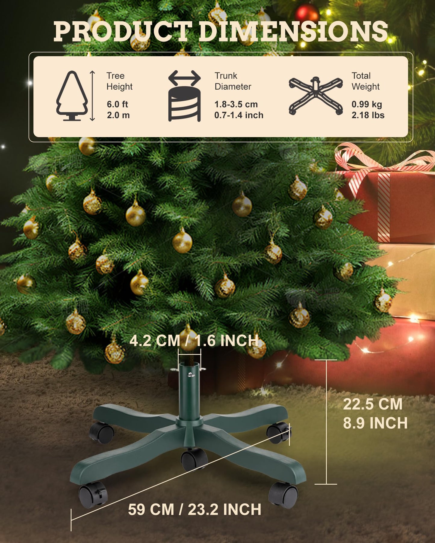 Christmas Tree Stand: Adjustable Christmas Tree Stand with Wheels Pedestal Stand Fake Christmas Tree Stand Artificial - Up to