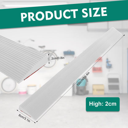 1M*8cm*2.0cm door threshold ramp, load capacity up to 800 kg, self-adhesive rubber ramp for 2.0cm height difference, door