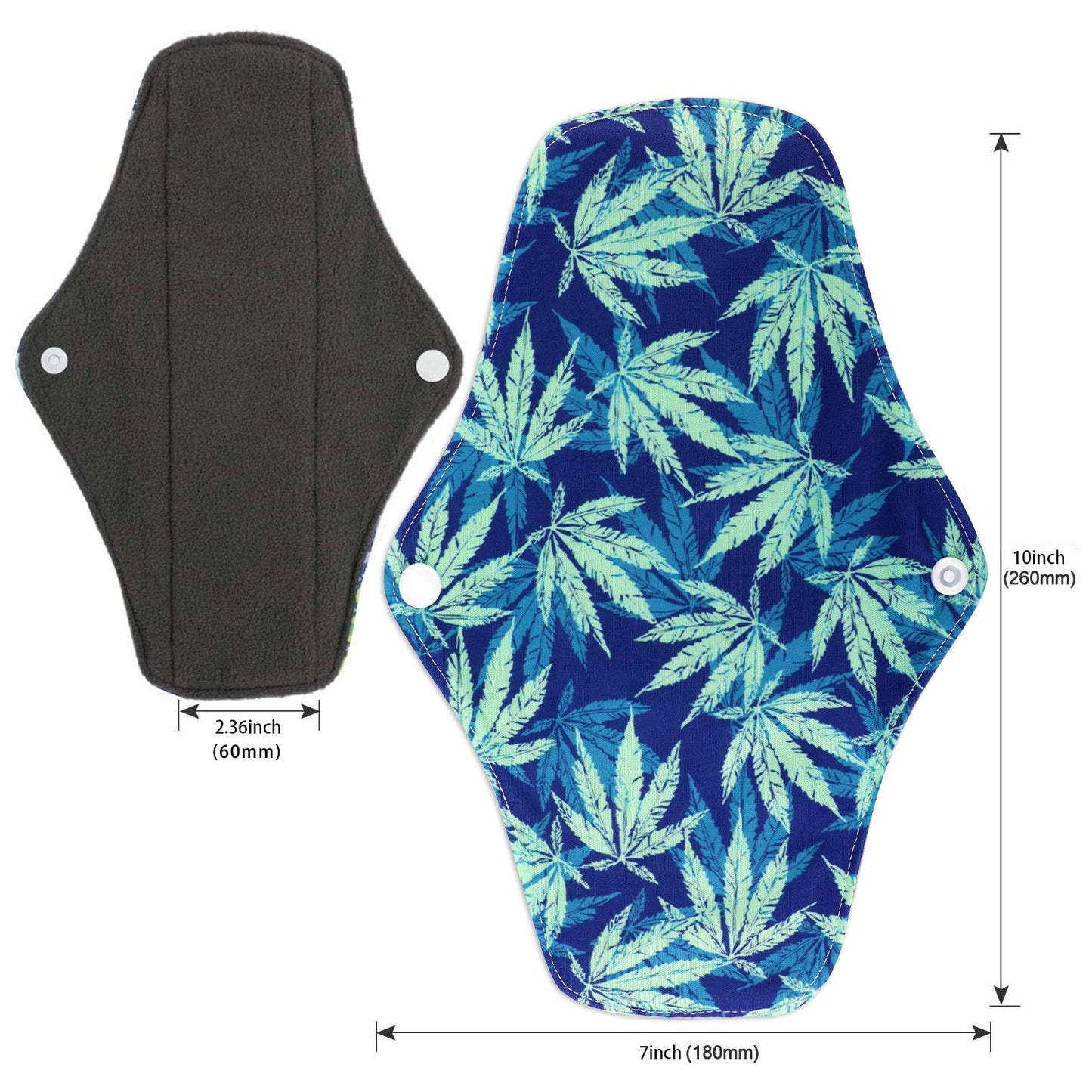 Phogary Reusable Pads, Antibacterial Bamboo Panty Liners with Waterproof Pouch, Washable Overnight Pads for Heavy Menstrual