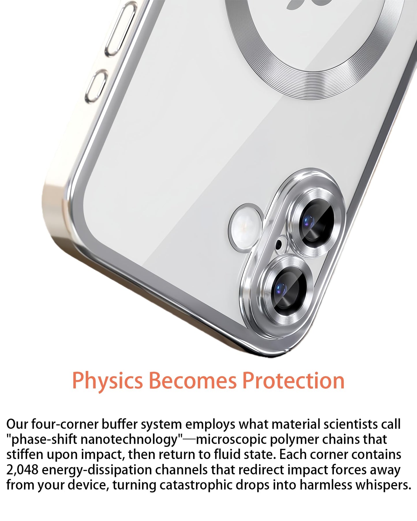 iPhone 17 Pro Magnetic Clear Soft Case with Tempered Glass Screen Protector Military Drop Protection Full Camera Cover –