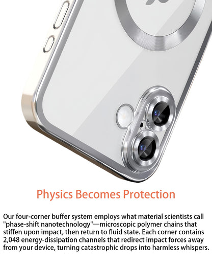 iPhone 17 Pro Magnetic Clear Soft Case with Tempered Glass Screen Protector Military Drop Protection Full Camera Cover –
