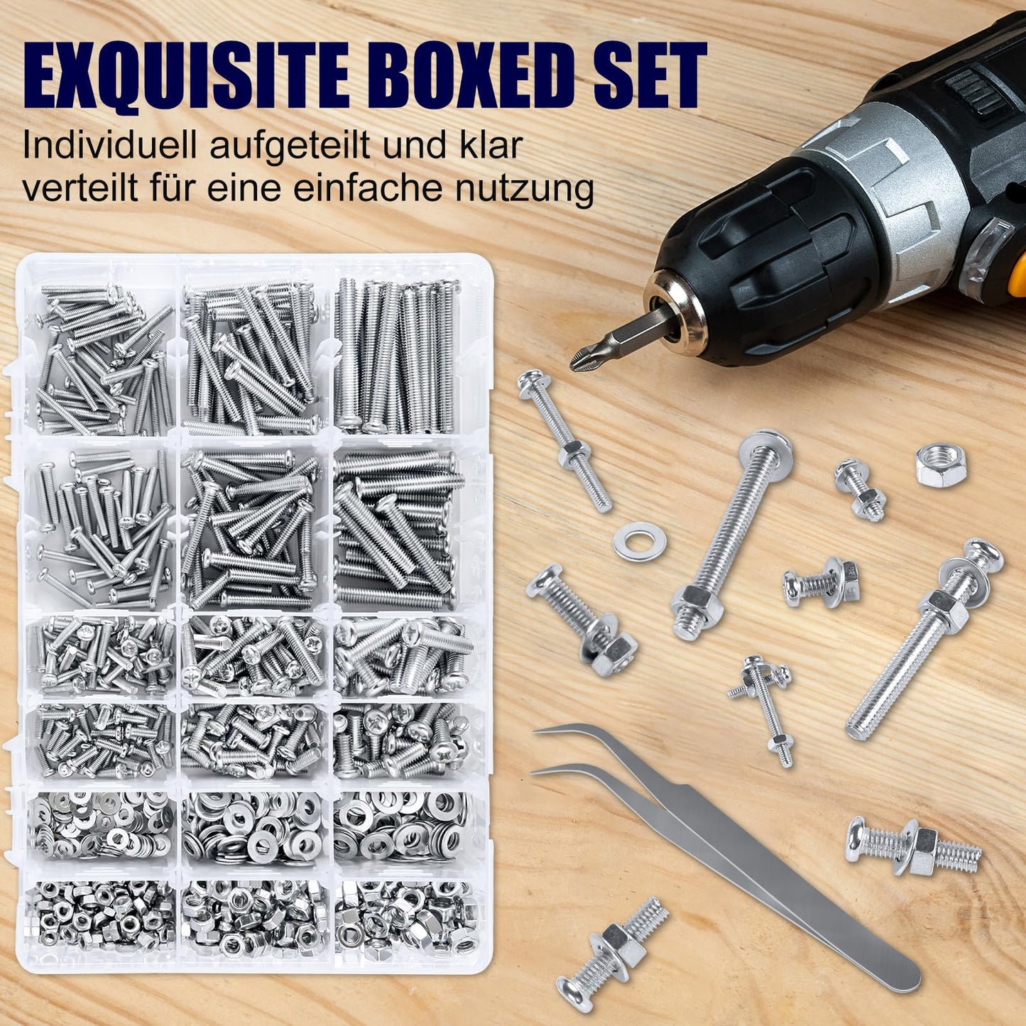 Screw Assortment Kit 930pc Pan Head M3-M5 with Nuts & Washers Phillips – Mixed