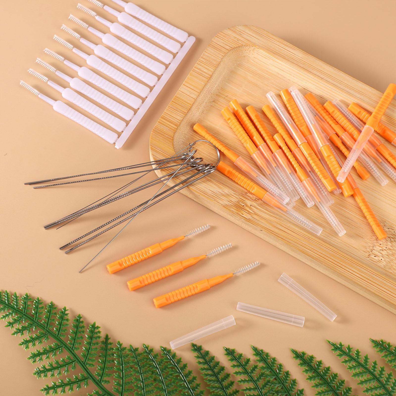 Shower Head Cleaning Brush Set 40pcs Unclog Small Nozzles – Orange 40pcs