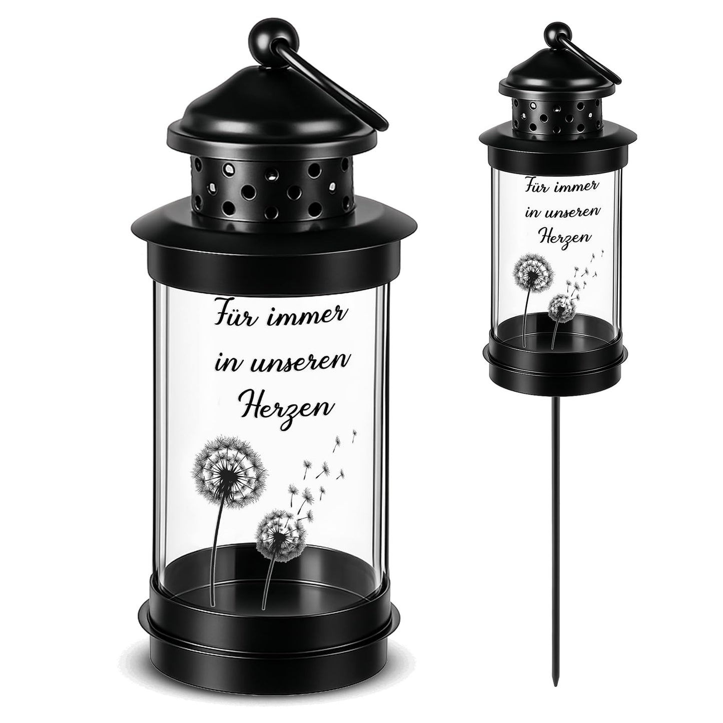 Grave Lantern Weatherproof with Ground Spike Memorial Stick Lantern 41.2cm – 41.2cm
