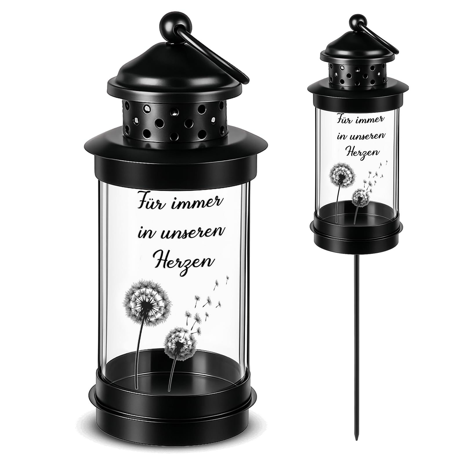 Grave Lantern Weatherproof with Ground Spike Memorial Stick Lantern 41.2cm – 41.2cm