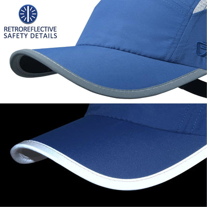 Women’s UPF50+ Baseball Cap Quick-Dry Reflective Ponytail – Blue M/L