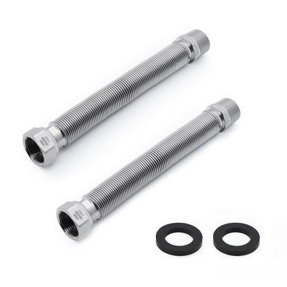 Flexible Corrugated Pipe 3/4in Adjustable 200-400mm Stainless Steel - 2-Pack