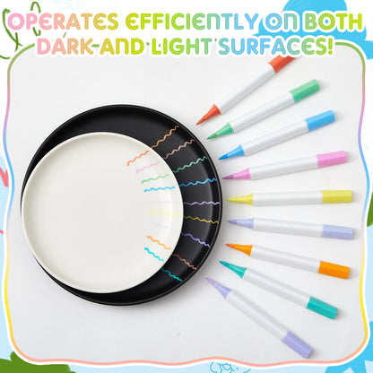 Tenare 24 Porcelain Paint Pens Dual Tip Set for Mugs Glass Ceramics – 24 Colours