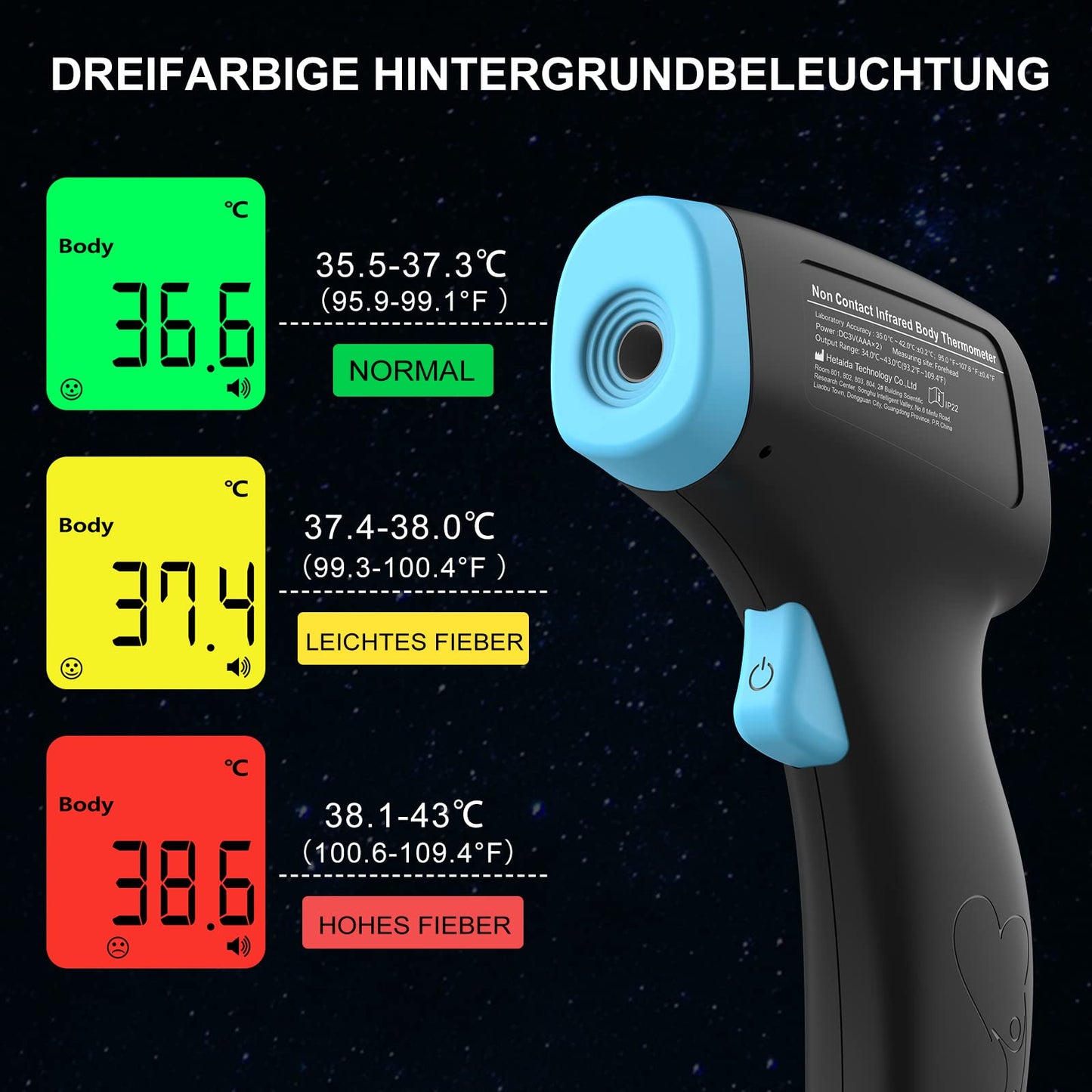 Fever Thermometer Contactless Infrared Forehead Thermometer for Baby Adults, Digital Thermometer Fever with Instant and