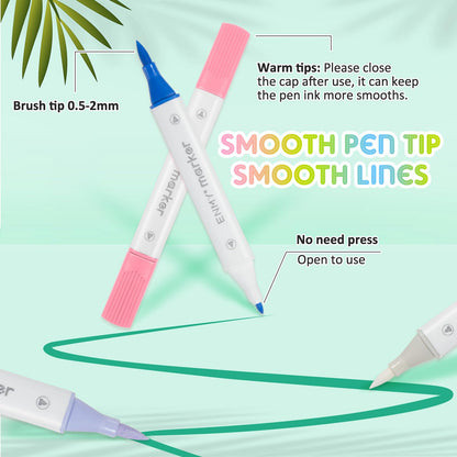 Tenare 24 Porcelain Paint Pens Dual Tip Set for Mugs Glass Ceramics – 24 Colours