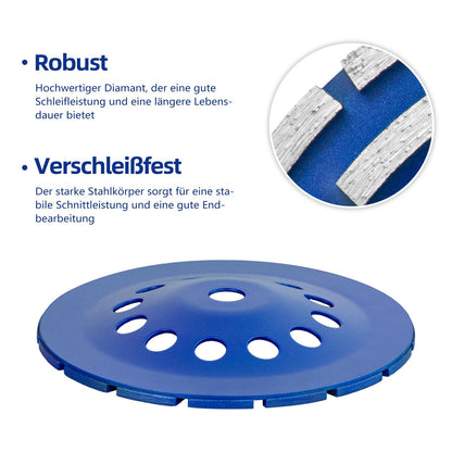 SALI High quality diamond spring, 230 x 22.2 mm, double row grinding disc, diamond plate, universal for concrete, natural