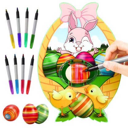 Gifort Easter Egg Decoration Set, Easter Egg Decorating Machine with Spinner, Easter Egg Decorator Kit, Including 8 Colorful